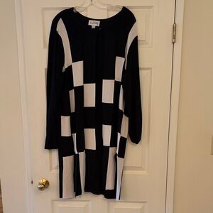 Joseph Ribkoff Black and White Geometric light weight cardigan